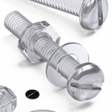 50x viti acriliche trasparenti con intaglio M3 x 20 mm + dadi e rondelle