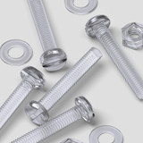 50x viti acriliche trasparenti con intaglio M3 x 20 mm + dadi e rondelle