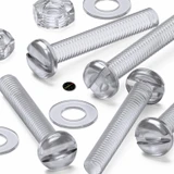50x Clear Acrylic Slotted Pan Head Screws & Bolts M3 x 20 mm, Nuts & Washers