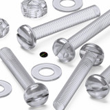 50x Clear Acrylic Slotted Pan Head Screws & Bolts M3 x 20 mm, Nuts & Washers