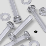 50x Clear Acrylic Slotted Pan Head Screws & Bolts M3 x 20 mm, Nuts & Washers