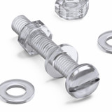 20x viti acriliche trasparenti con intaglio M6 x 40 mm + dadi e rondelle