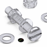 20x Clear Acrylic Slotted Pan Head Screws & Bolts M6 x 40 mm, Nuts & Washers
