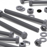 10x viti esagonali grigie in PVC M8 x 100 mm, dadi e rondelle