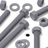 10x Grey PVC Hex Head Plastic Screws & Bolts M8 x 100 mm, Nuts & Washers