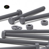 10x Grey PVC Hex Head Plastic Screws & Bolts M8 x 100 mm, Nuts & Washers