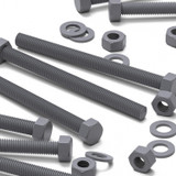 10x viti esagonali grigie in PVC M8 x 100 mm, dadi e rondelle