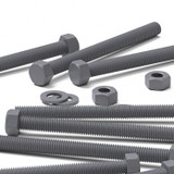 10x viti esagonali grigie in PVC M8 x 100 mm, dadi e rondelle
