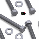 10x Grey PVC Hex Head Plastic Screws & Bolts M10 x 100 mm, Nuts & Washers