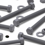 10x Grey PVC Hex Head Plastic Screws & Bolts M10 x 100 mm, Nuts & Washers