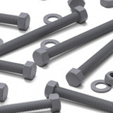 10x Grey PVC Hex Head Plastic Screws & Bolts M10 x 100 mm, Nuts & Washers