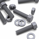 5x Grey PVC Hex Head Plastic Screws & Bolts M16 x 65 mm, Nuts & Washers
