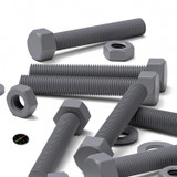 5x Grey PVC Hex Head Plastic Screws & Bolts M16 x 100 mm, Nuts & Washers