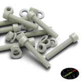 10x Glass Filled Nylon Socket Head Screws M10 x 50 mm, Nuts & Washers