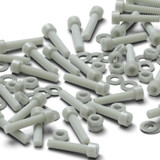50x Natural Glass Filled Nylon Socket Head Screws M4 x 20 mm, Nuts & Washers