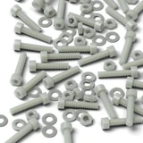 50x Natural Glass Filled Nylon Socket Head Screws M4 x 20 mm, Nuts & Washers
