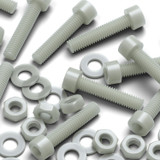 50x Natural Glass Filled Nylon Socket Head Screws M4 x 20 mm, Nuts & Washers