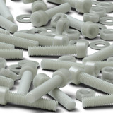 50x Natural Glass Filled Nylon Socket Head Screws M4 x 20 mm, Nuts & Washers