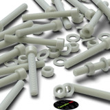 20x Natural Glass Filled Nylon Socket Head Screws M8 x 60 mm, Nuts & Washers
