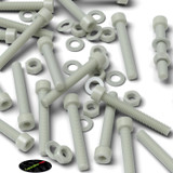 20x Natural Glass Filled Nylon Socket Head Screws M8 x 60 mm, Nuts & Washers