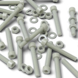 20x Natural Glass Filled Nylon Socket Head Screws M8 x 60 mm, Nuts & Washers