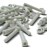20x Natural Glass Filled Nylon Socket Head Screws M8 x 60 mm, Nuts & Washers