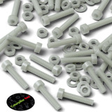 50x viti TCEI in nylon GF naturale M3 x 20 mm, dadi & rondelle