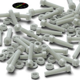 50x viti TCEI in nylon GF naturale M3 x 20 mm, dadi & rondelle