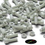50x viti TCEI in nylon GF naturale M6 x 20 mm, dadi & rondelle