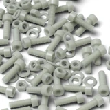 50x Natural Glass Filled Nylon Socket Head Screws M6 x 20 mm, Nuts & Washers