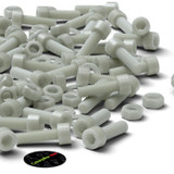 50x viti TCEI in nylon GF naturale M6 x 20 mm, dadi & rondelle