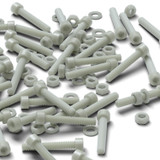 50x Natural Glass Filled Nylon Socket Head Screws M6 x 40 mm, Nuts & Washers
