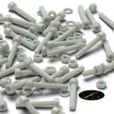 50x Natural Glass Filled Nylon Socket Head Screws M6 x 40 mm, Nuts & Washers
