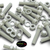 20x Natural Glass Filled Nylon Socket Head Screws M8 x 40 mm, Nuts & Washers