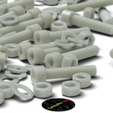 20x Natural Glass Filled Nylon Socket Head Screws M8 x 40 mm, Nuts & Washers