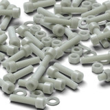 50x viti TCEI in nylon GF naturale M5 x 20 mm, dadi & rondelle