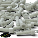 50x Natural Glass Filled Nylon Socket Head Screws M5 x 20 mm, Nuts & Washers