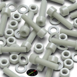 50x viti TCEI in nylon GF naturale M5 x 20 mm, dadi & rondelle