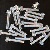 20x viti acriliche trasparenti zigrinate a taglio M6 x 40mm dadi e rondelle