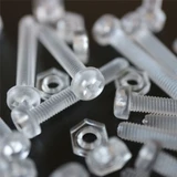 20x viti acriliche trasparenti a testa cilindrica M3 x 20mm + dadi/rondelle
