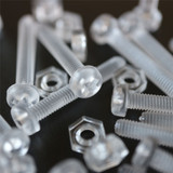 20x viti acriliche trasparenti a testa cilindrica M3 x 20mm + dadi/rondelle