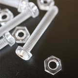 20x viti acriliche trasparenti a testa cilindrica M3 x 20mm + dadi/rondelle
