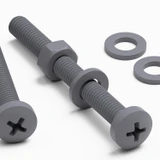 20x Grey PP Pan Head Cross Plastic Screws & Bolts M6 x 60 mm, Nuts & Washers