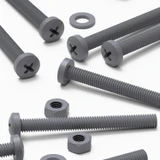 20x Grey PP Pan Head Cross Plastic Screws & Bolts M6 x 60 mm, Nuts & Washers