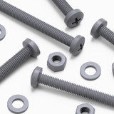 20x viti PP grigie a testa cilindrica a croce M6 x 60 mm + dadi e rondelle