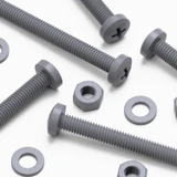 20x Grey PP Pan Head Cross Plastic Screws & Bolts M6 x 60 mm, Nuts & Washers