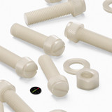 50x Natural Nylon Slotted Knurled Thumbscrews M8 x 30 mm, Nuts & Washers