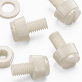 50x Natural Nylon Slotted Knurled Thumbscrews M6 x 10 mm, Nuts & Washers