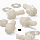 50x Natural Nylon Slotted Knurled Thumbscrews M5 x 10 mm, Nuts & Washers