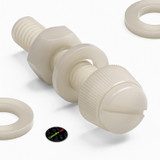 50x viti in nylon naturale zigrinate a taglio M6 x 30 mm, dadi e rondelle